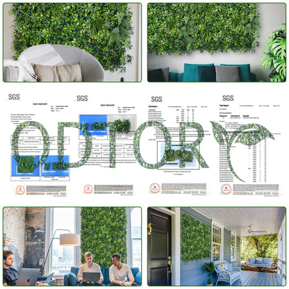 ODTORY Artificial Greenery Wall Panels: 40"x 120" (33.5 sqft) Faux Grass Wall Backdrop Boxwood Ivy Privacy Screen with UV Protection,Fake Hedge Fence for Outdoor,Indoor,Garden,Backyard and Home Decor