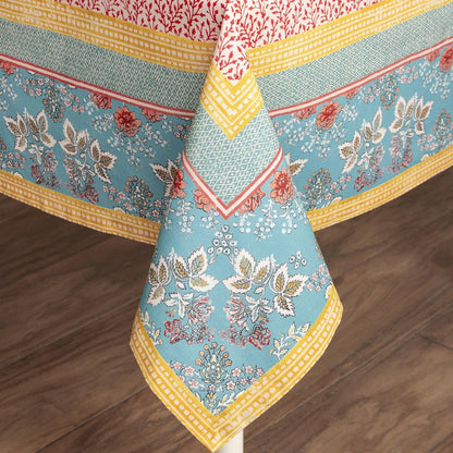 Maison d' Hermine Table Cloth Rectangle Table 100% Cotton 60 x 90 Inches Tablecloth Reusable Decorative for Dining Kitchen Room Farmhouse Home Gifts for Mothers Day Spring Summer - Marquise