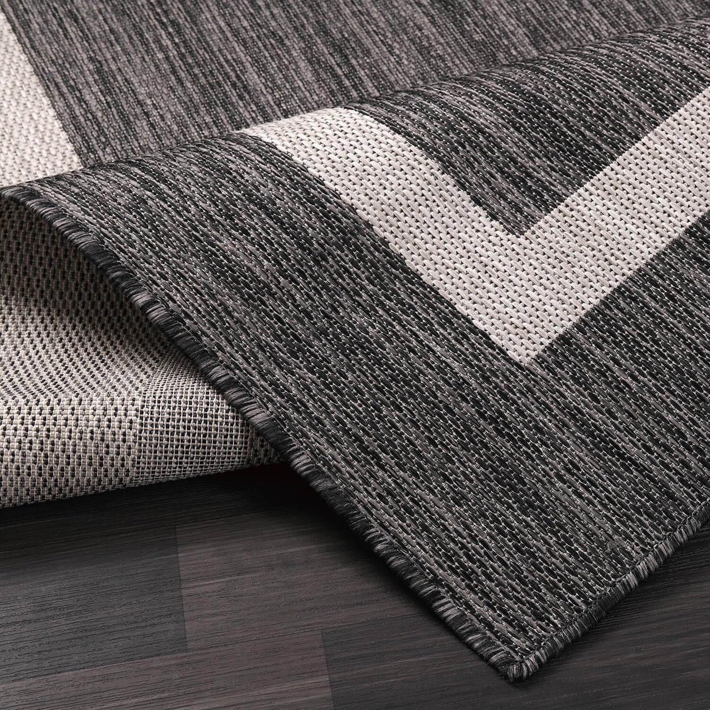 Luul Home Bordered Outdoor Rug 9x12 Washable Outside Carpet for Indoor Patio Porch Waterproof Easy Cleaning Non Shedding Area Rugs Gray 9 x 12