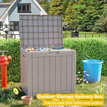 Regine Switzerland 36 Gallon Outdoor Deck Box - Lockable Waterproof Storage for Garden Tools & Cushions | Grey