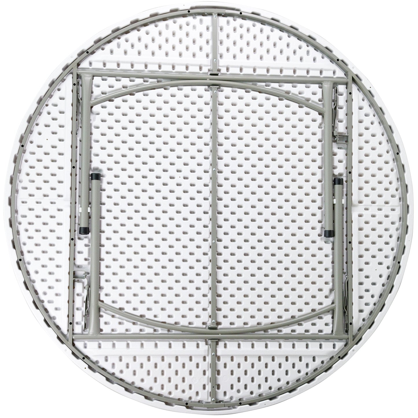 Flash Furniture Elon 6' Round All-Occasion Plastic Folding Event Table, Foldable Portable Banquet Table for Indoor/Outdoor Events, White