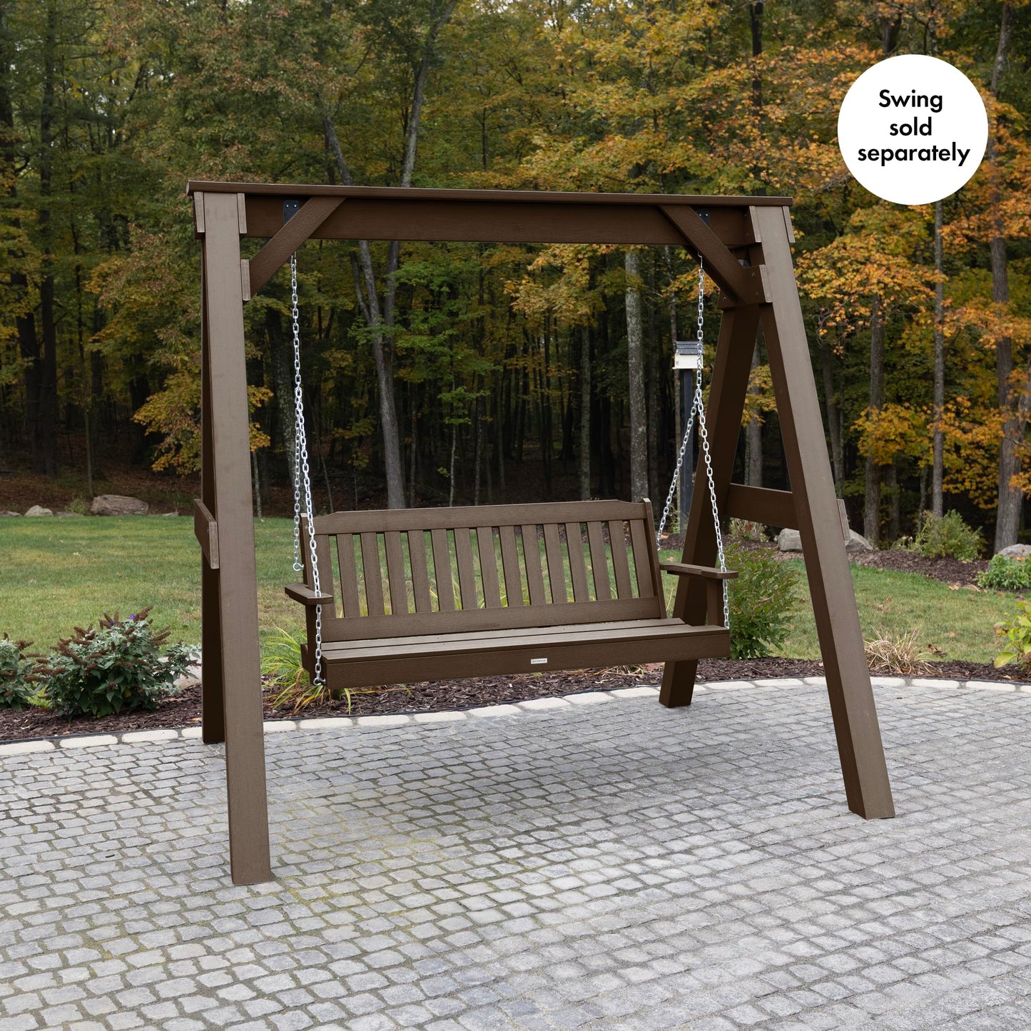 Highwood Heavy Duty, Weather Resistant A-Frame Porch Swing Stand, Weathered Acorn