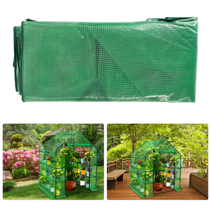 SUNGIFT Walk-in Greenhouse for Outdoors, 57x61x80 Inch Large Greenhouse, 3 Tiers 10 Shelves Mini Green House Kit with Observation Windows Roll-up Door Zipper, Plant Garden Hot House for Herbs, Flowers