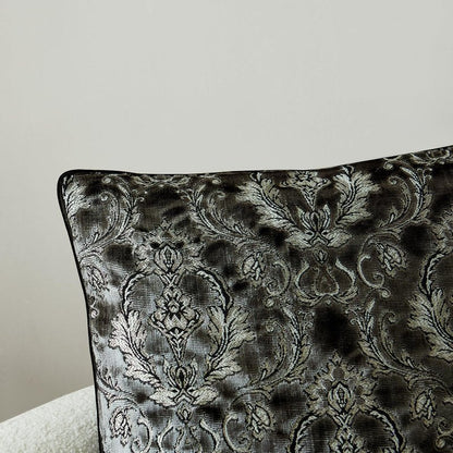 Damask Throw Pillow Covers Cases Soft Cut Velvet Design Pillow Cover Elegant Luxurious Gray Decorative Cushion Covers for Living Room Couch Bed Sofa Chair Home Decor Decorations 24x24inch 1piece