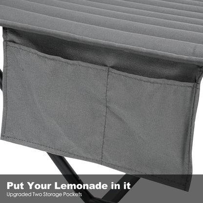 GAFETE 2 Person Hammock with Stand for Outside, Heavy Duty Steel Stand, 55inch Double Hammocks, Large Removable Pillow, Storage Bags, Max 475 lbs Capacity (Haze Gray)