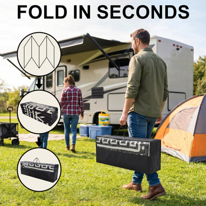 CircleRoad RV Outdoor Rug 9x18 Waterproof Patio Rug Mat with 4 Stakes UV Resistant Reverisble Plastic Straw Outdoor Rug with Carry Bag for RV Camping Picnic Beach