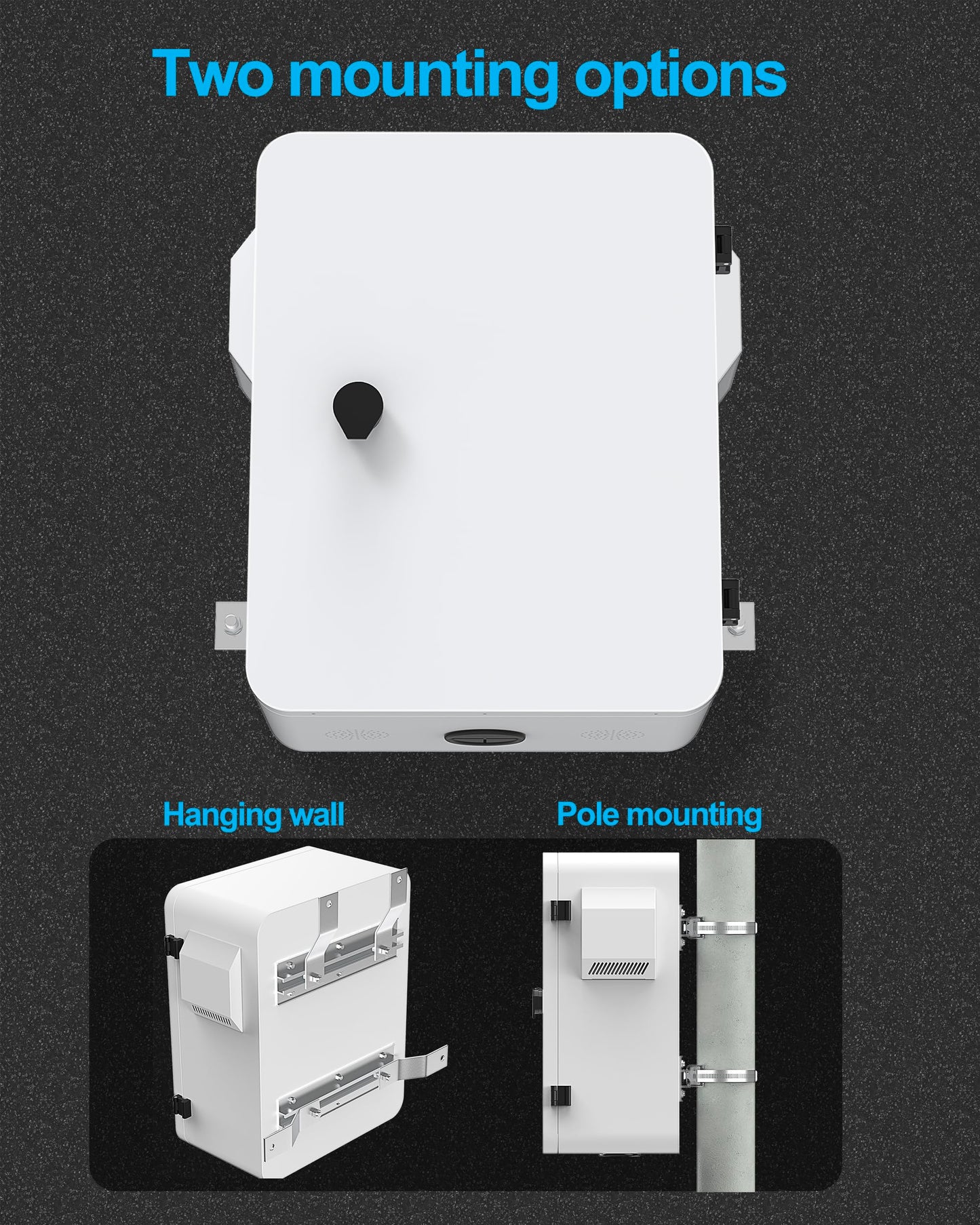 Akwscyby Outdoor Electrical Box with Thermostat and Fan, Precise Temperature Control 0.1°F, IP65 Water Resistant Rating, Galvanized Steel, Aluminum Rear Beam(17.7" x 13.8" x 7.9")