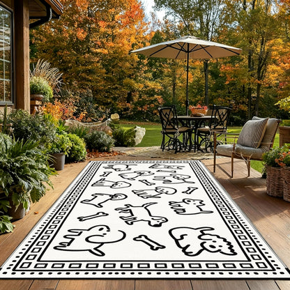 CircleRoad RV Outdoor Rug 9x18 Waterproof Patio Rug Mat with 4 Stakes UV Resistant Reverisble Plastic Straw Outdoor Rug with Carry Bag for RV Camping Picnic Beach Backyard