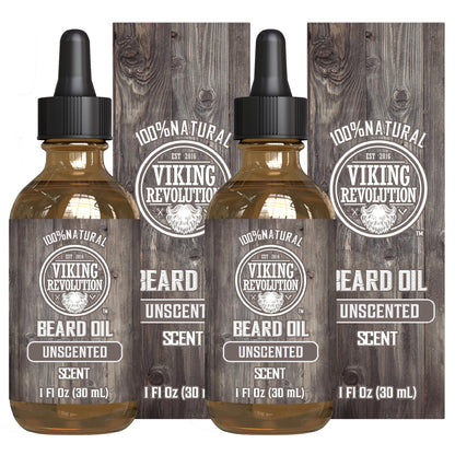 Viking Revolution Sandalwood Beard Oil for Men - Natural Mens Beard Oil with Argan Oil and Jojoba Oil - Beard Softener, Strengthens and Moisturizes - Beard Conditioner for Men (Sandalwood, 1 Pack)