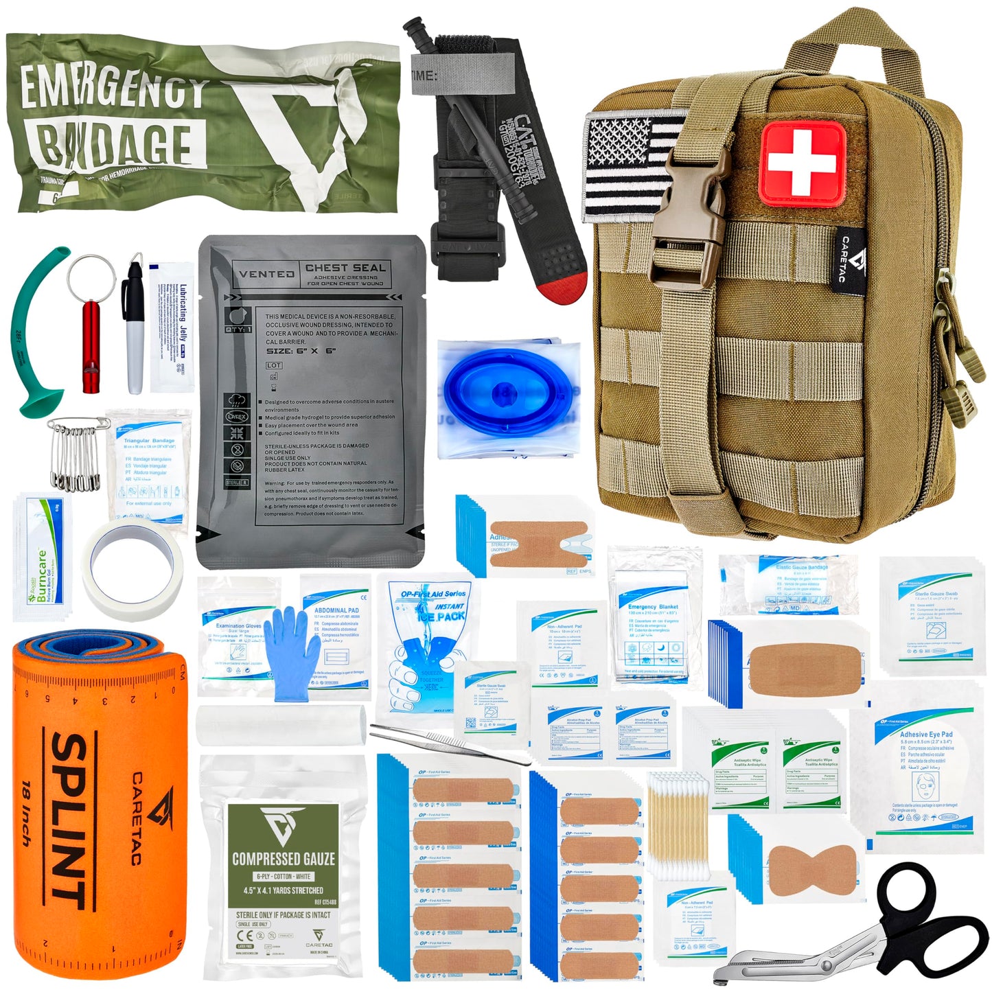 CareTac Trauma First Aid Kit with CAT Gen-7 Tourniquet & Combat Gauze