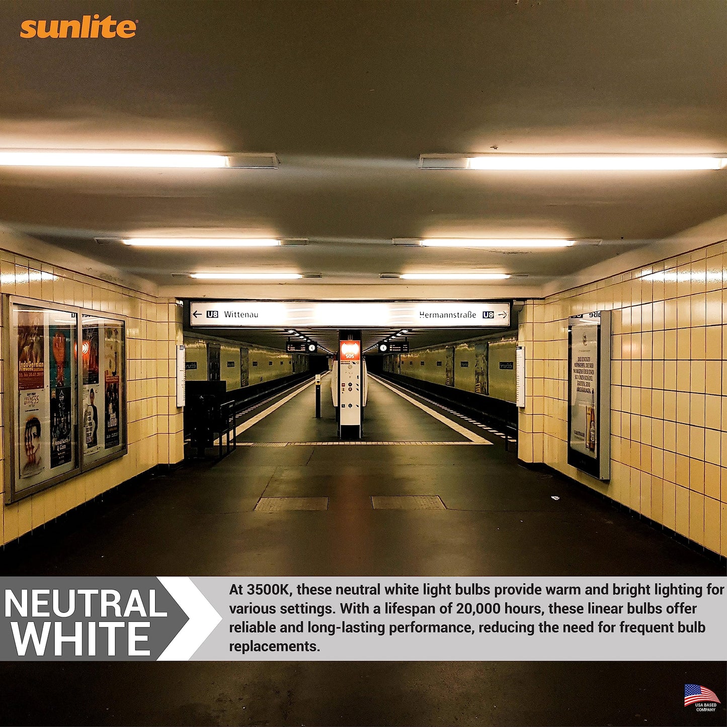 Sunlite F24T5/835/HO T5 Linear Fluorescent Lamp 24W 1800 Lumens 3500K Neutral White Miniature G5 Bi-Pin Base 40