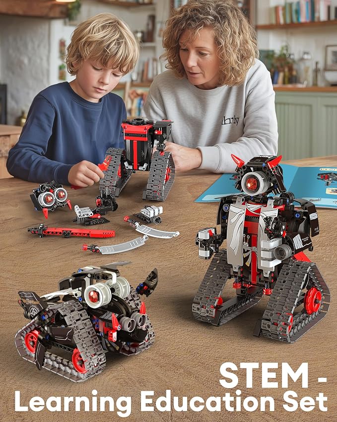 5 in 1 STEM RC Robot Building Kit APP &amp Remote Control Samurai/Ninja Blocks 419 Pcs Erector Set RC Toy for Kids DIY Build Science Educational Gift for Age 6 7 8 9 10 11 12+ Boys &amp Girls