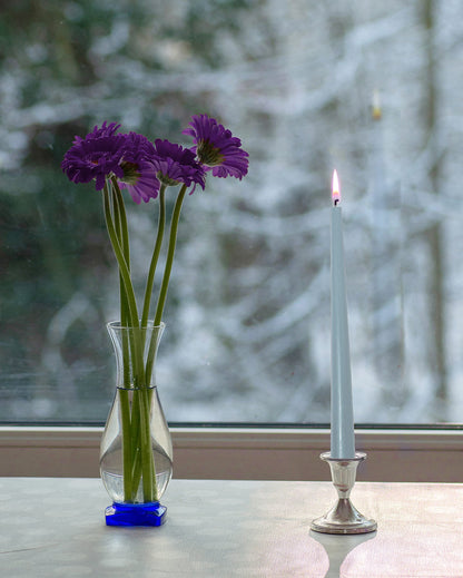 Hyoola Tall Taper Candles - 10 Inch Ice Blue Unscented Dripless Taper Candles - 8 Hour Burn Time - 12 Pack