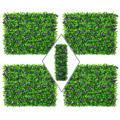 DOEWORKS Expandable Fence Privacy Screen for Balcony Patio Outdoor, 4PCS Faux Ivy Fencing Panel for Backdrop Garden Backyard Home Decorations
