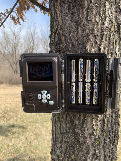 ALPHA CAM No Glow 4K Video Dual Lens Hunting Trail Camera 32MP 60fps IP67 Waterproof Scouting Cam with Ultra Fast Trigger Speed and Recovery Rate 2.4" Color Viewscreen
