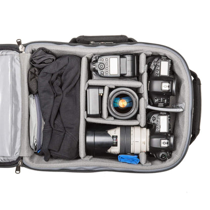 Think Tank Airport International V3.0 2 Wheel Rolling Carry-On Camera Bag, 80mm Quiet Wheels, Retractable Handle, Custom Design Interior Compartments - Black