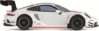 Carrera Hybrid Racing Car Porsche 911 GT3 R White Lightning 1:50 Scale Front and Rear Lights USB-C Rechargeable RC Additional Vehicle