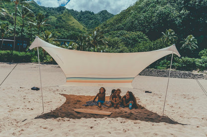 Neso Portable Beach Tent Sun Shelter with Sand Anchor - Lightweight Beach Shade Canopy - Easy Setup for Family Outings - Patented Reinforced Corners - UPF 50+ Sun Protection - 7 x 7ft - Rainbow