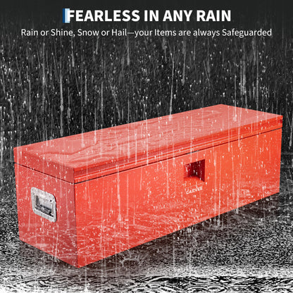 Garvee Steel Truck Tool Box Heavy Duty Truck Bed Toolbox w/Dual Lids, Lockable & Weatherproof, Fits for Pickup, Truck Bed, RV, Trailer