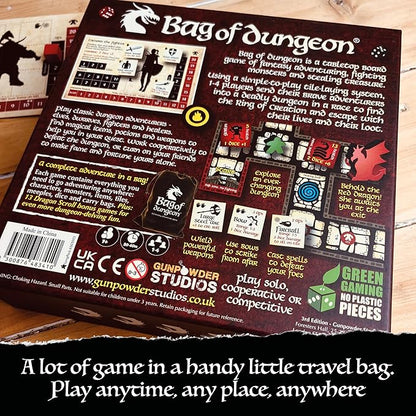 Bag of Dungeon–Fantasy Adventure Board Game for Families &amp RPG Fans | 1–4 Players Ages 7+ | Classic Dungeon Crawler | Portable Tabletop RPG with Endless Replayability
