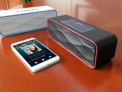i-Tentek Portable Bluetooth Stereo Speaker, with 10W Acoustic Drivers,FM Radio & Handsfree Speakerphone, Slots for Micro SD Card & USB & AUX, for Smart Phone, MP3, iPad, Tablet & More