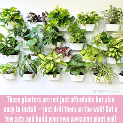 LaLaGreen Outdoor Rail Planter (4 Pack, 11.8 Inch) Metal Iron Hanging Flower Pots Deck Railings Fence Buckets Modern Countryside Boho Style White Wall Mount Window Box Plant Holder Hooks Porch Decor