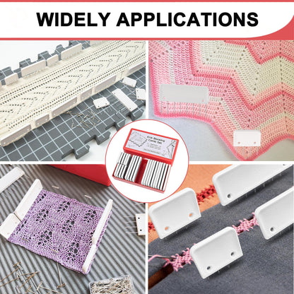 Knit Blockers Pins Kit, 25Pcs Knit Blocking Combs & 30 T-pins for Knitting Blocking Board Mats, Crochet Knitting Pins for Crochet Projects Sewing Lace Needlework Projects Tool (White)