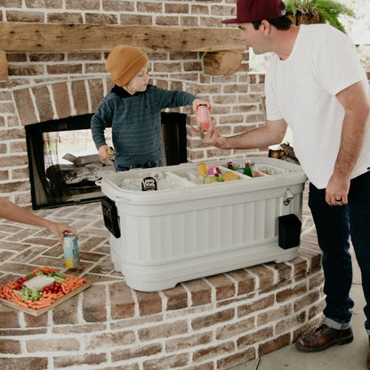 Igloo Party Bar 125 Qt Cooler with Wheels | Insulated Rolling Ice Chest | Light Gray