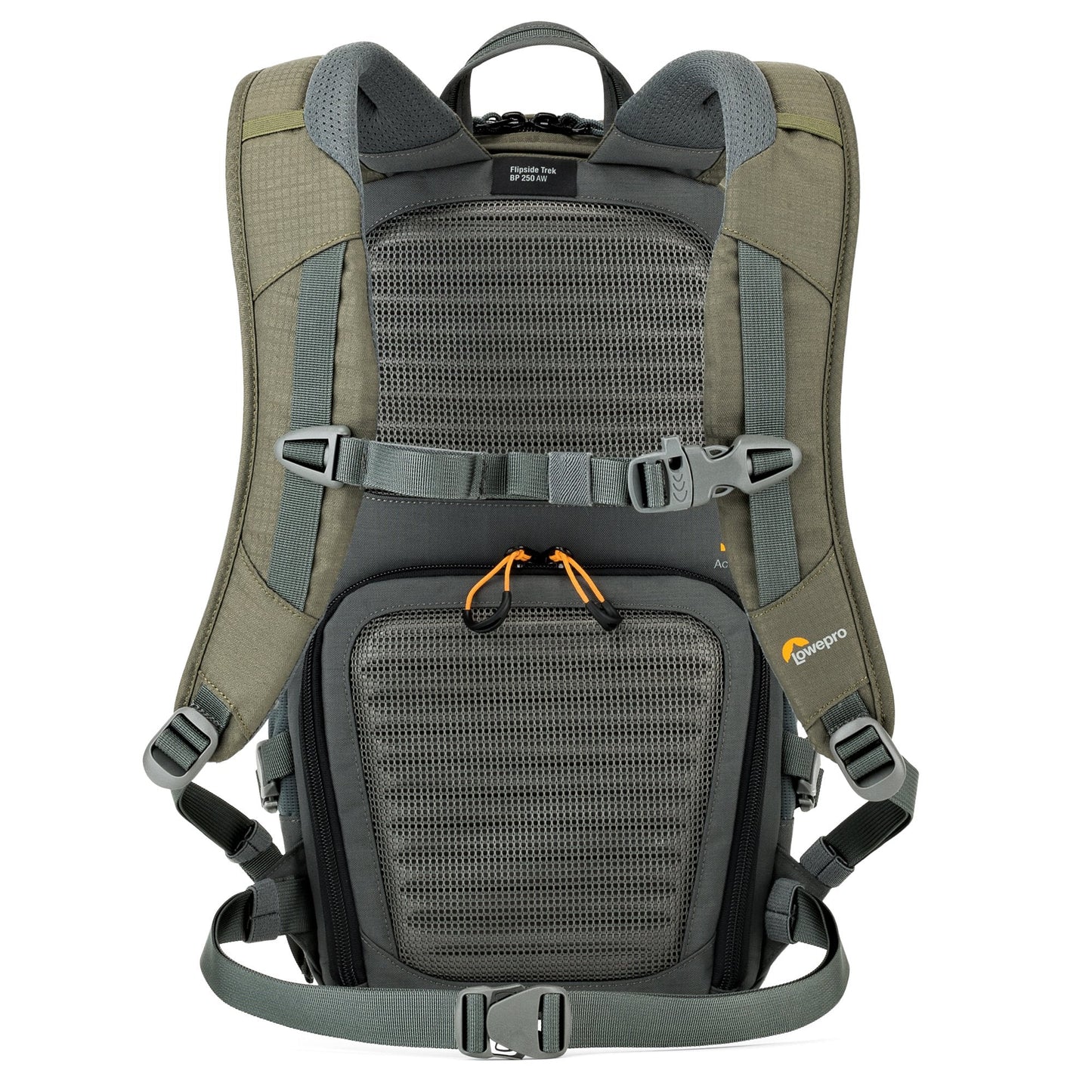 Lowepro LP37014-PWW, Flipside Trek BP 250 AW Backpack for Camera with ActiveZone Suspension System, Tablet Compartment, Grey/Dark Green