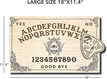 Large Spirit Board - Handmade Talking Board with Wooden Planchette - Premium Quality All Seeing Eye Board