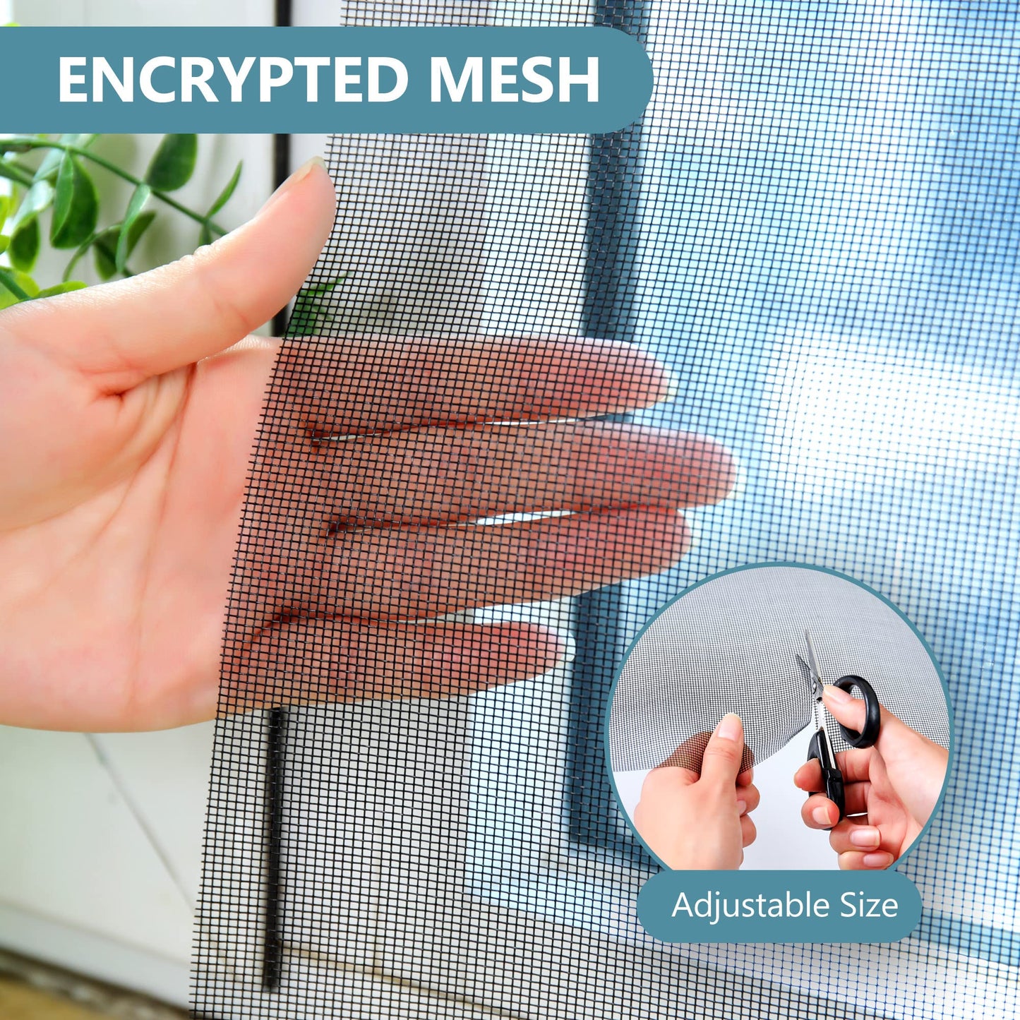 BAFLOTEX Window Screen Mesh for House Windows Screen Replacement Durable Fiberglass Mesh Screen Roll Adjustable 96"x100’ Door Repair Kit Easy to Install Suitable for Windows, Doors and Porches