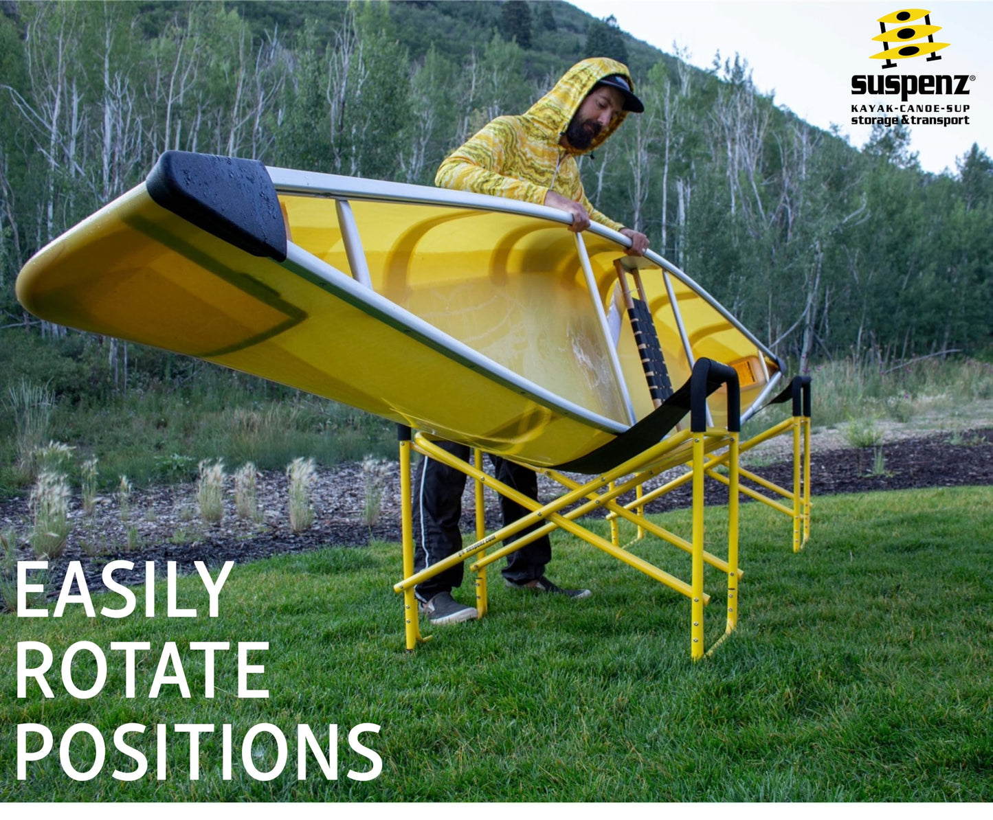 Suspenz Kayak Canoe Stands Foldable, Portable, Big Catch Super Duty Work Stations with Slings, Model (55-0130)