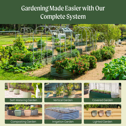 Vego garden Raised Garden Bed Kit, 17" Tall 4 in 1 Modular Metal Raised Garden Beds Kit, Metal Planter Box for Vegetables, Flowers, Herbs, Terra Cotta