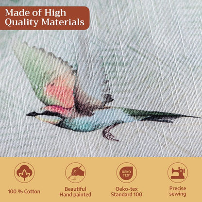 Maison d' Hermine Table Cloth Rectangle Table 100% Cotton 70 x 120 Inches Tablecloth Reusable Decorative for Dining Kitchen Room Farmhouse Home Gifts for Mothers Day Spring Summer - Flying Birds