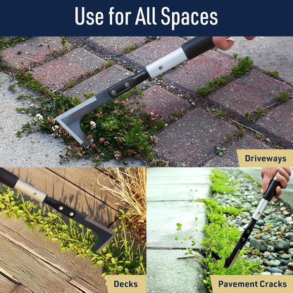 Kings County Tools Crack Weeder Tool - Telescoping 31.5” to 49” Long Handle for Easy Weeding