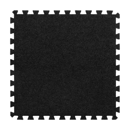 IncStores 5/8" Eco-Soft Carpet-Top Foam Floor Tiles, High-Density Commercial Floor Mats/Carpet Tiles for Basement, Classroom & Trade Show Floor Protection, Carpet Squares 24 x 24, Black, 28 Tiles