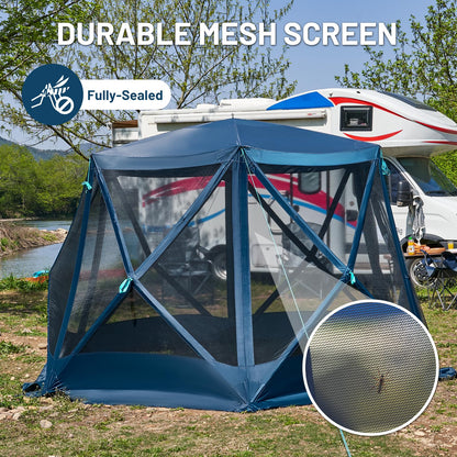 TIMBER RIDGE Easy Pop Up Gazebo Canopy Tent for Camping, 11.5 X 9.8 Ft Portable Instant Screened House, Pop Up Canopy with Netting for Backyard, Patio, Outdoor, Tailgating, Picnics, Blue