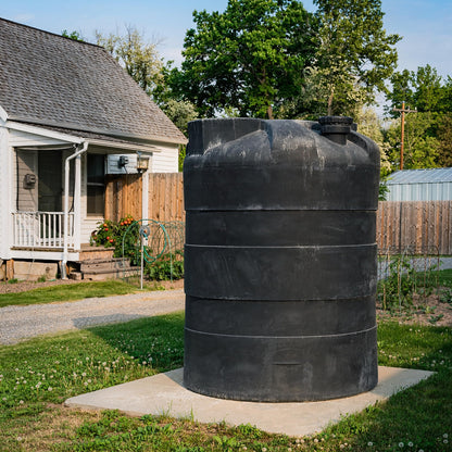 Elkhart Plastics 1000 Gallon Vertical Water Storage Tank, Plastic Water Tank for Collection, Holding, and Storage, UV-Resistant, for Rainwater Harvesting, Agricultural, RV, Emergency, and General Use