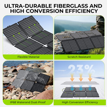 Portable Solar Generator, 300W Portable Power Station with Foldable 60W Solar Panel, 110V Pure Sine Wave 296Wh 80000mAh Lithium Battery Pack for Home Use RV Van Outdoor Camping-Panel included
