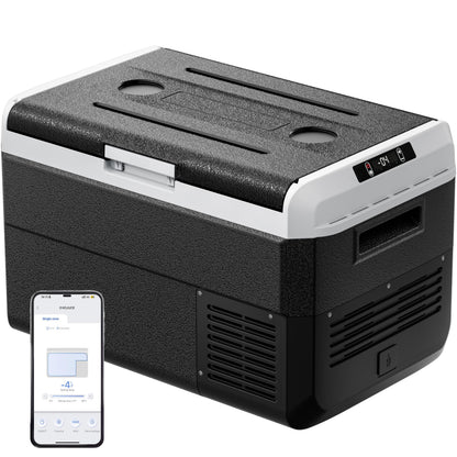 EKOJUCE 12 Volt Refrigerator, 43 Quart Electric Cooler, Car Fridge 12V/24V DC 100~240V AC, Portable Freezer -4℉~68℉, APP Control, Portable 12V Refrigerator Fridge for Truck, RV, Camping,Travel