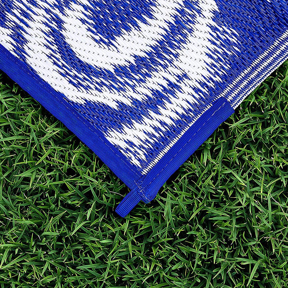 Camco 42841 Swirl Awning Leisure Mat-Blue 8' X 16'