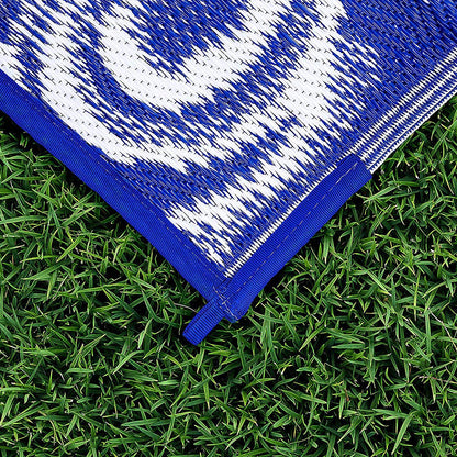 Camco 42841 Swirl Awning Leisure Mat-Blue 8' X 16'