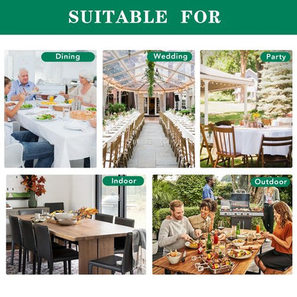 Biscaynebay Textured Fabric Round Tablecloths 60", Black Table Cloth Water Resistant Small Circle Folding Table Covers Linen Washable for Dining, Kitchen, Wedding and Parties etc