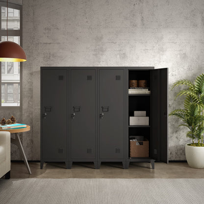 MIOCASA Metal Cabinet Home Office Storage Cabinets with Doors and Shelves Lockable File Cabinet Organizer Coat Lockers for Kids