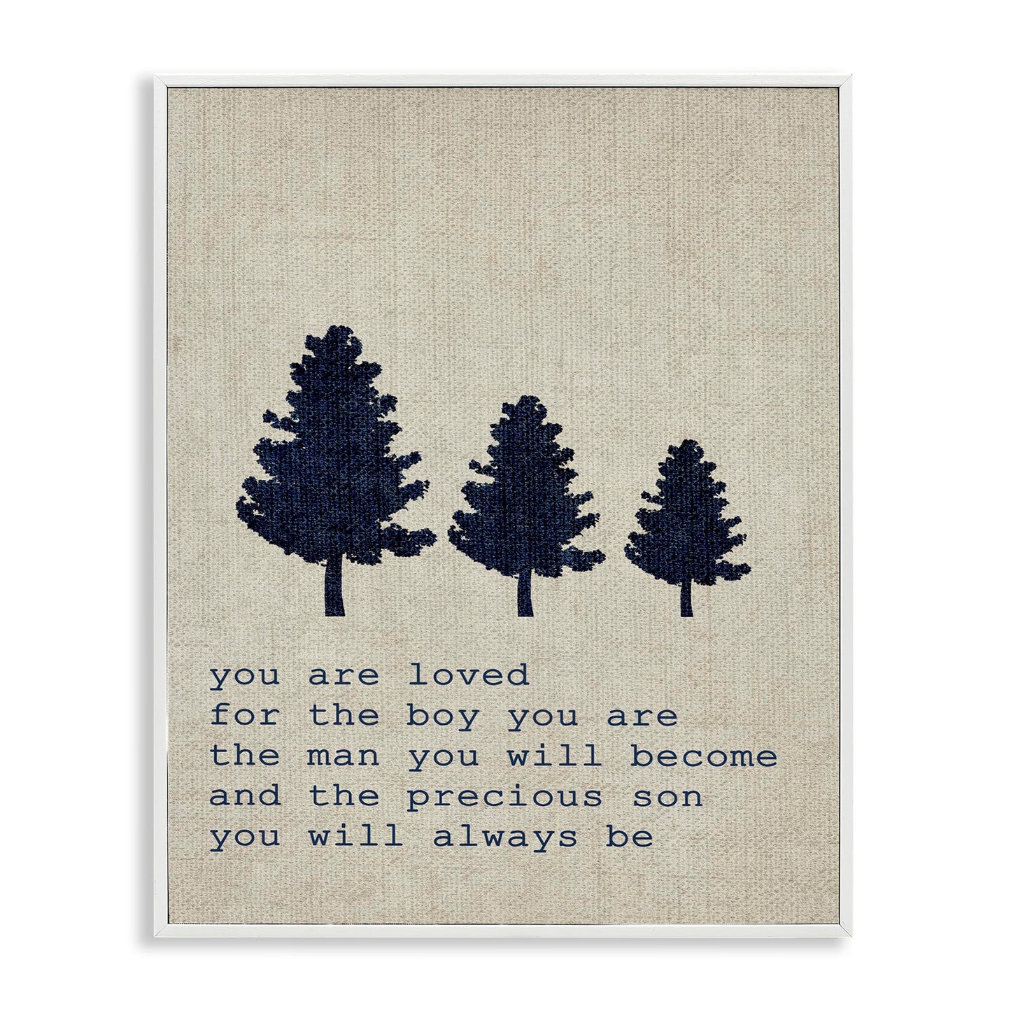 'Loved Son Phrase with Trees'| Framed Giclee Art