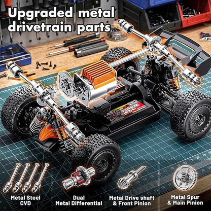 RC Cars 1:18 High-Speed RC Off-Road Truck for Adults &amp Boys36KM/H RC Car with Metal Drivetrain Dual Rechargeable Batteries Splash-Proof Electronics Portable Remote Control Car for Outdoor Fun