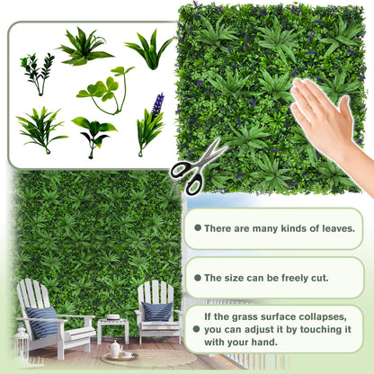 DOPGIB Greenery Grass Wall Boxwood Plant Panels: 20"x20"(16P) with UV Resistant Leaves Artificial Ivy Privacy Hedge Fence Screen for Backdrop,Garden and Indoor Outdoor Plant Wall&Fence Covering