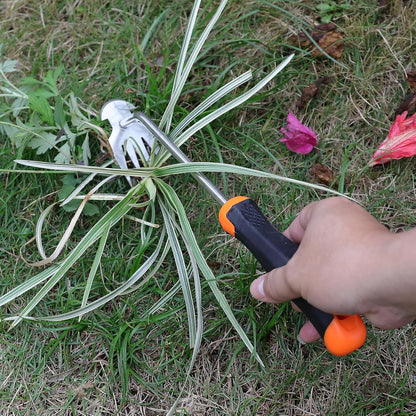 SIXCAR Weed Remover Tool - Portable Garden Weeder for Effortless Uprooting & Planting | Rubber Handle