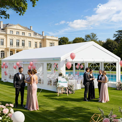 YITAHOME 20x40FT Party Tent Heavy Duty Wedding Tent Event Shelters Outdoor Canopy Upgraded Galvanized Steel Carport with Removable Sidewall Windows for Commercial and Parties