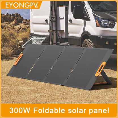 EYONGPV 300W Portable Solar Panel, 26% HPBC Cells, Foldable Solar Charger, 15ft (4.5m) Cable, 30A Anderson Output, IP65 Waterproof for RV Camping, for EcoFlow, Anker, Jackery, Bluetti Power Station